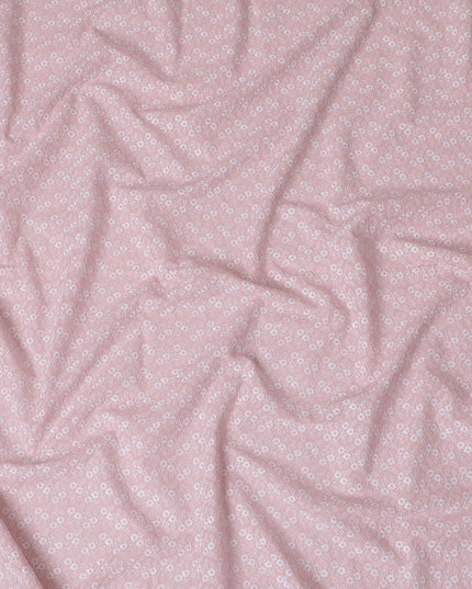 Roseate Tint Cotton Voile Fabric: Embroidered Delicacy-D17585