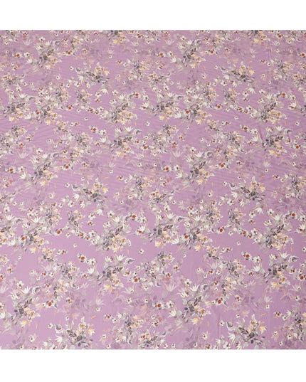 قماش الساتان القطني أحلام الخزامى: الأناقة الزهرية الهندية-D17586