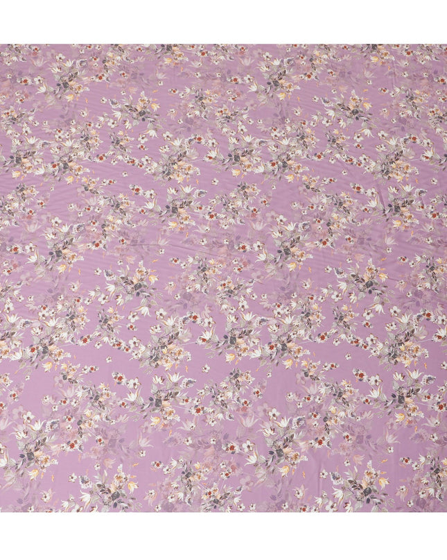 قماش الساتان القطني أحلام الخزامى: الأناقة الزهرية الهندية-D17586