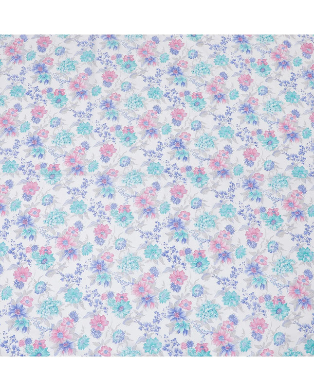 White Floral Whisper Cotton Voile Fabric: Soft Hues & Delicate Prints-D17597 Regal Fabrics
