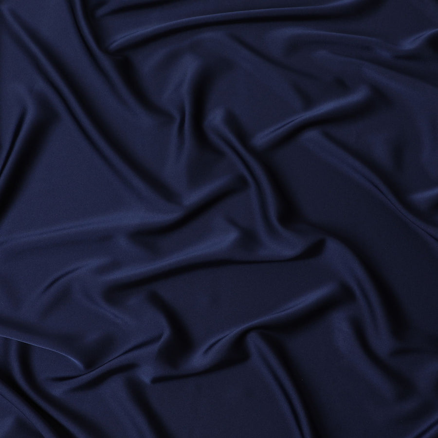 Navy Nights Crepe Satin Fabric: Japans Deep Hues-D17602