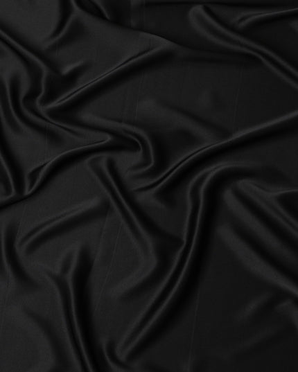 Black Crepe Satin Fabric: Japans Modern Aesthetic-D17606