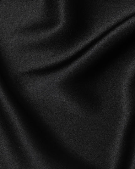 Black Crepe Satin Fabric: Japans Modern Aesthetic-D17606