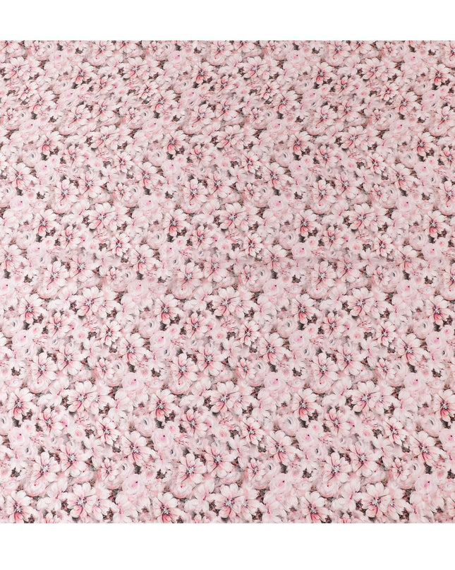 قماش ساتان حريري زهري وردي اللون من Cherry Blossom - ثنى ناعم فاخر، عرض 110 سم، صنع في الهند-D17700