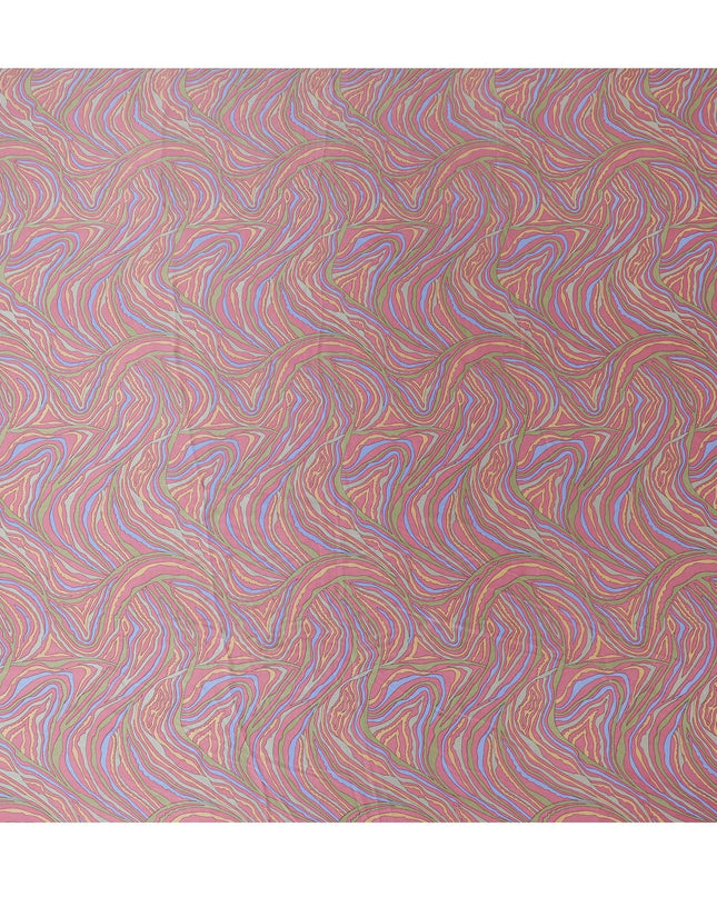 قماش ساتان حريري مموج مخدر - أنماط دوامة نابضة بالحياة، عرض 110 سم، مصنوع في الهند-D17704