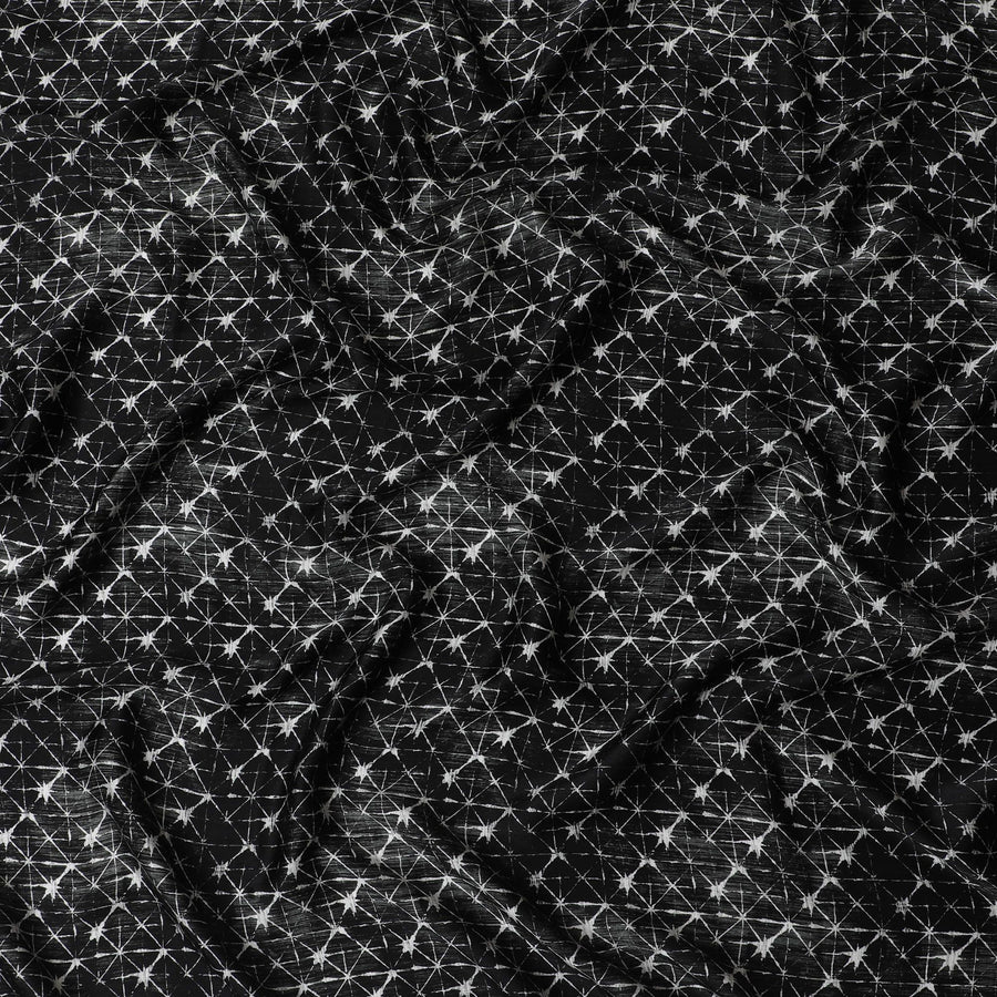 قماش ساتان حريري مستوحى من ليلة النجوم - طباعة لامعة، عرض 110 سم، مصنوع في الهند-D17707