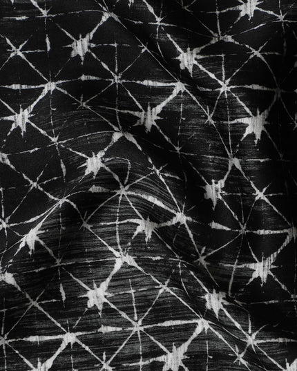 قماش ساتان حريري مستوحى من ليلة النجوم - طباعة لامعة، عرض 110 سم، مصنوع في الهند-D17707