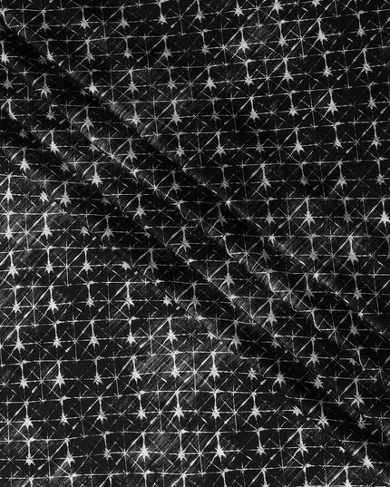 قماش ساتان حريري مستوحى من ليلة النجوم - طباعة لامعة، عرض 110 سم، مصنوع في الهند-D17707