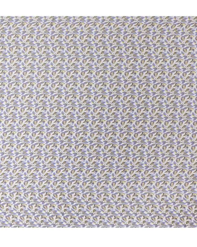 قماش الساتان الحريري المطبوع على شكل غصين أرجواني - أناقة رقيقة، عرض 110 سم، صناعة هندية ممتازة-D17712
