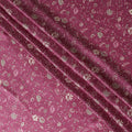 Rose Glamour Jacquard Silk Satin Fabric - Vibrant Pink, 110cm Width, Indian Luxury Textile-D17713