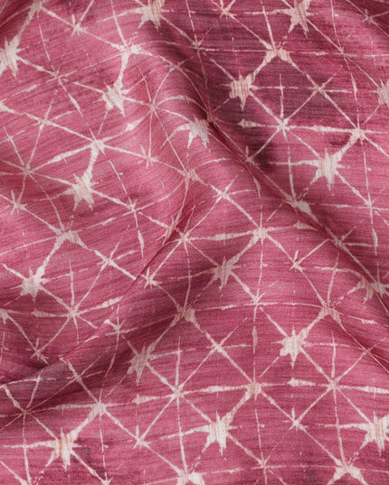 Crimson Starlight Silk Satin Fabric - Sparkling Print, 110cm Width, Indian Silken Luxury-D17714