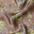 Flora Bounty Silk Satin Fabric - Vintage Floral Print, 110cm Width, Indian Crafted Elegance-D17715