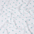 Delicate Blue Floral Embroidered Cotton Lawn Fabric - Buy Online, 110cm Width-D17999