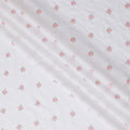 Petite Pink Blossoms Embroidered Cotton Lawn Fabric - 110cm Wide, Purchase Online-D18000