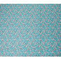 Aqua Blossom Cotton Lawn Fabric - Vibrant Floral Print, 110cm Wide, Buy Online-D18002