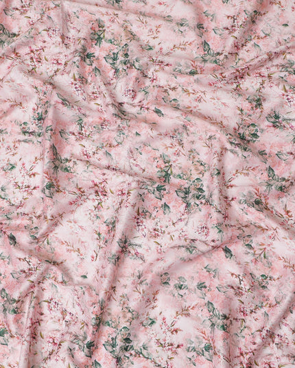 Soft Pink Vintage Floral Cotton Lawn Fabric - Classic Print, 110cm Wide, Buy Online-D18005