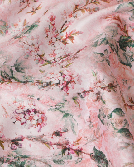 Soft Pink Vintage Floral Cotton Lawn Fabric - Classic Print, 110cm Wide, Buy Online-D18005