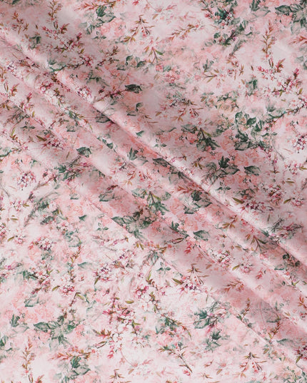 Soft Pink Vintage Floral Cotton Lawn Fabric - Classic Print, 110cm Wide, Buy Online-D18005