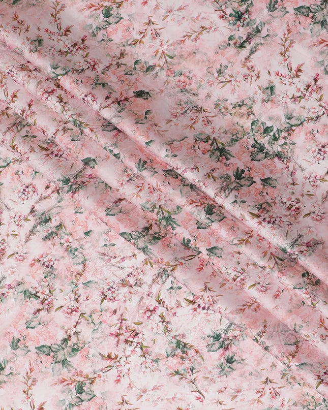Soft Pink Vintage Floral Cotton Lawn Fabric - Classic Print, 110cm Wide, Buy Online-D18005 Regal Fabrics