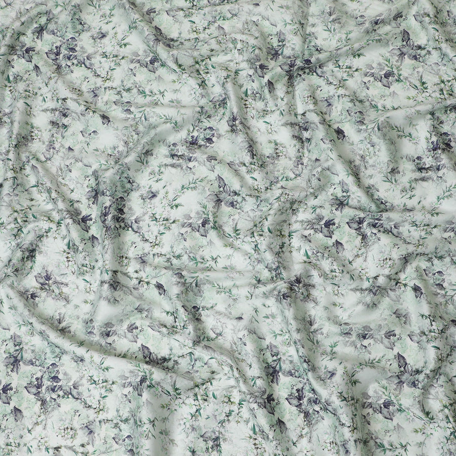 Sage Garden Floral Cotton Lawn Fabric - Serene Print, 110cm Wide, Purchase Online-D18007