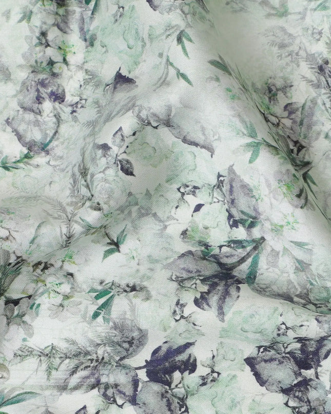 Sage Garden Floral Cotton Lawn Fabric - Serene Print, 110cm Wide, Purchase Online-D18007 Regal Fabrics
