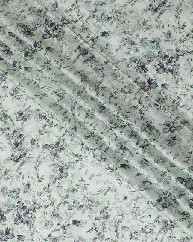 Sage Garden Floral Cotton Lawn Fabric - Serene Print, 110cm Wide, Purchase Online-D18007 Regal Fabrics
