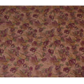 Rustic Maroon Blooms Blended Viscose Fabric - Artisanal Print, 110cm Wide, Shop Online-D18009
