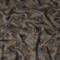 Mystic Charcoal Floral Blended Viscose Fabric - Opulent Print, 110cm Wide, Purchase Online-D18010 Regal Fabrics