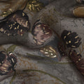 Mystic Charcoal Floral Blended Viscose Fabric - Opulent Print, 110cm Wide, Purchase Online-D18010 Regal Fabrics