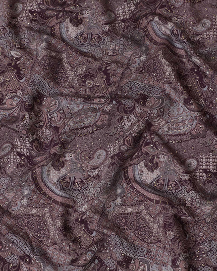 Mystic Paisley Viscose Fabric - 110cm Width, Exquisite Detailing, Buy Online by the Meter-D18018