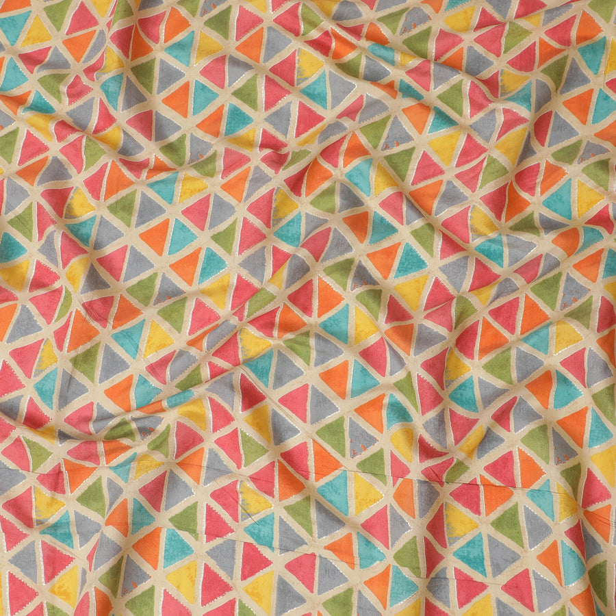 قماش فيسكوز منشوري استوائي - عرض 110 سم، نسيج فني نابض بالحياة، اشتري عبر الإنترنت بواسطة جهاز القياس -D18021