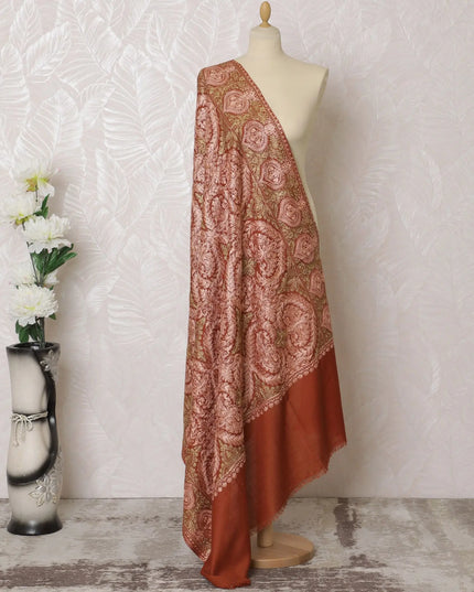 Rustic Rose Pashmina Shawl Dupatta - Heirloom Weave, 215x115cm - Shop Online-D18065 Regal Fabrics