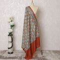Terracotta Elegance Pashmina Shawl Dupatta - Regal Indian Weave, 215x115cm - Shop Online-D18066