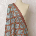 Terracotta Elegance Pashmina Shawl Dupatta - Regal Indian Weave, 215x115cm - Shop Online-D18066