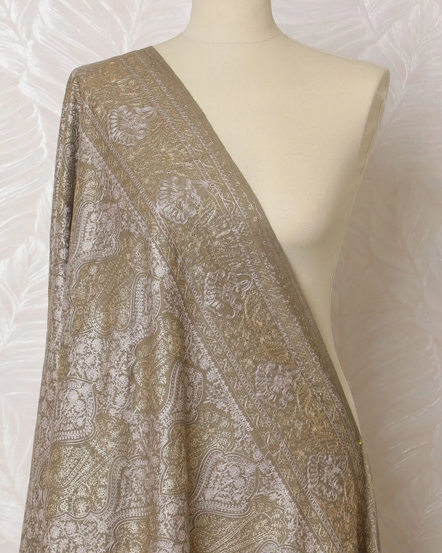 Golden Splendor Pashmina Shawl Dupatta - Luxurious Indian Weave, 215x115cm - Purchase Online-D18069 Regal Fabrics