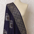 Midnight Majesty Pashmina Shawl: Exquisite Navy & Silver Dupatta, 200X100cm - Buy Online-D18077