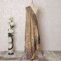 Classic Taupe Pashmina Shawl: Elegant Brown Paisley Dupatta, 200X100cm - Purchase Online-D18078