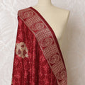 Crimson Charm Pashmina Shawl: Traditional Indian Dupatta, 200X100cm - Shop Online-D18080