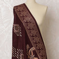 Bordeaux Bliss Pashmina Shawl: Elegant Embroidered Indian Dupatta, 200x100cm - Purchase Online-D18081