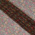 Autumnal Black Bliss Silk Chiffon Fabric - Rich Floral Harmony, 110cm Width - Purchase Online for Distinctive Fashion and Décor-D18173