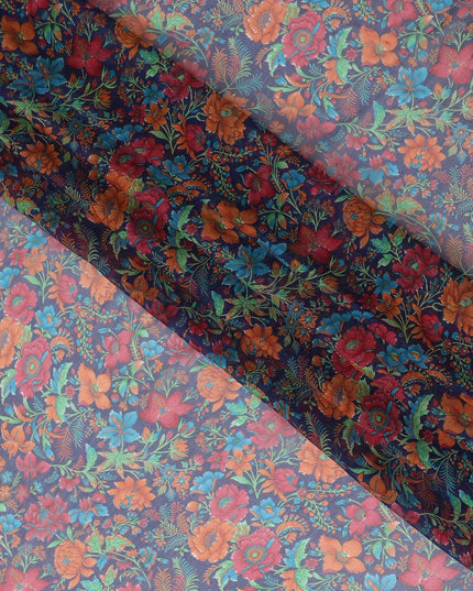 قماش الشيفون الحريري البوهيمي رابسودي - طباعة زهور زاهية، بعرض 110 سم - اشتر عبر الإنترنت من أجل Creative Couture-D18175