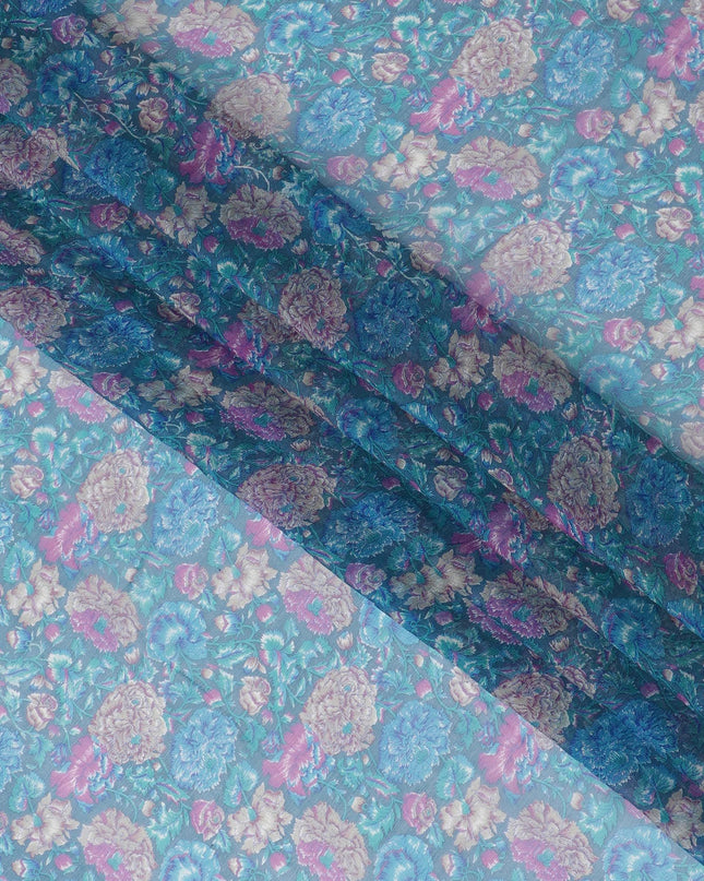 قماش الشيفون الحريري Enchanted Bloom - أناقة الأزهار الباستيل، بعرض 110 سم - اشتر عبر الإنترنت من أجل Graceful Creations-D18177