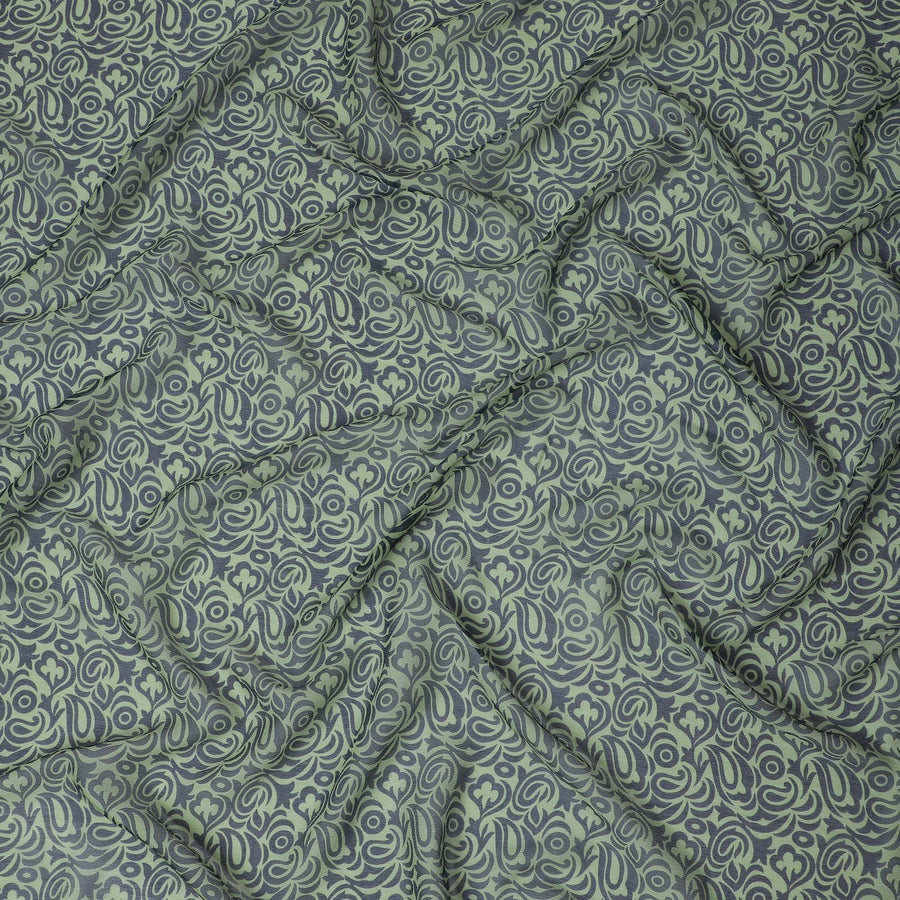 Mystic Swirls Silk Chiffon Fabric - Contemporary Abstract Print, 110cm Wide - Buy Online for Modern Tailoring-D18179