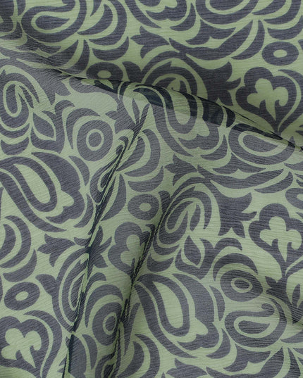 Mystic Swirls Silk Chiffon Fabric - Contemporary Abstract Print, 110cm Wide - Buy Online for Modern Tailoring-D18179