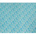 Luxurious Aqua Blue Floral Pure Silk Crepe Fabric - Buy in Meters for Elegant Drapery Online-D18183 Regal Fabrics