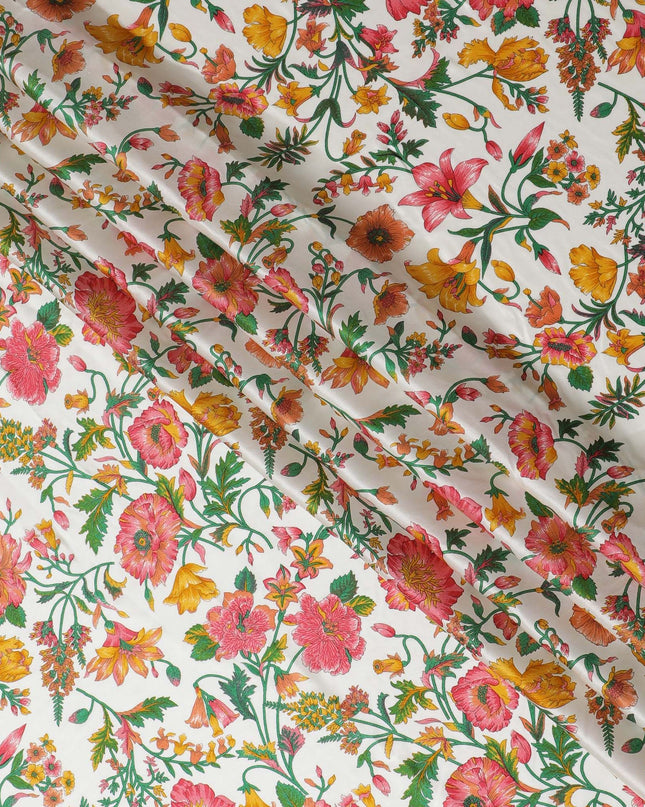 Blossoming Spring Silk Satin Fabric - 110cm Wide - D18284