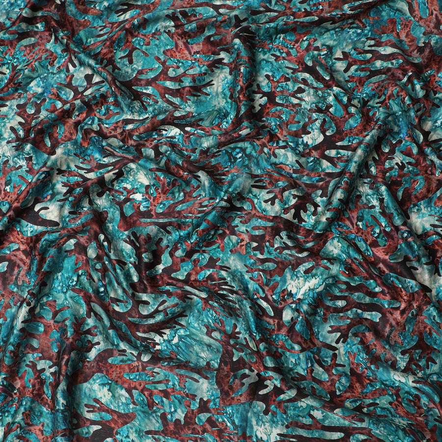 قماش ساتان حرير الشعاب المرجانية - عرض 110 سم - D18286