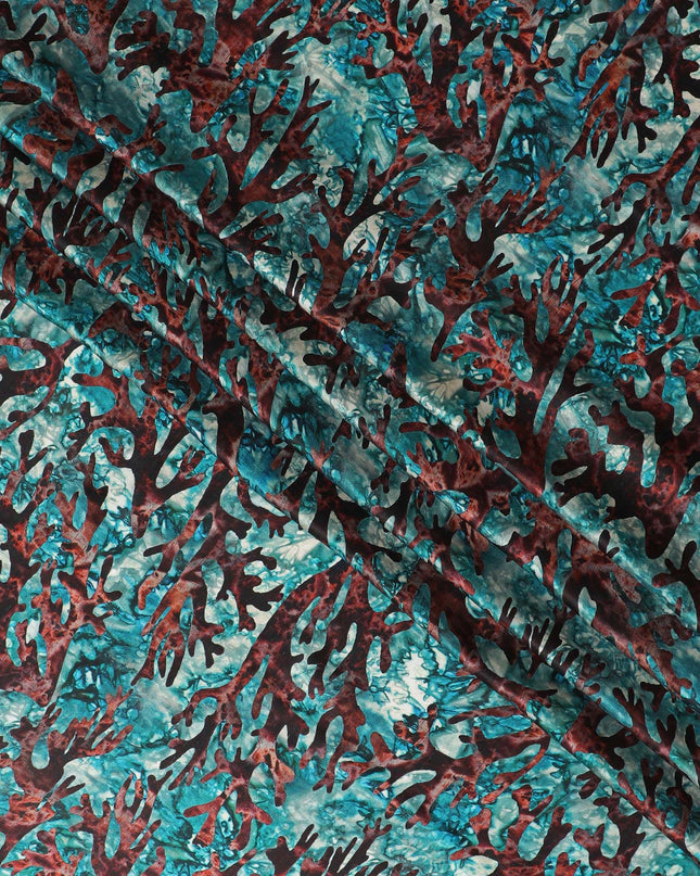 Abstract Coral Reef Silk Satin Fabric - 110cm Wide - D18286