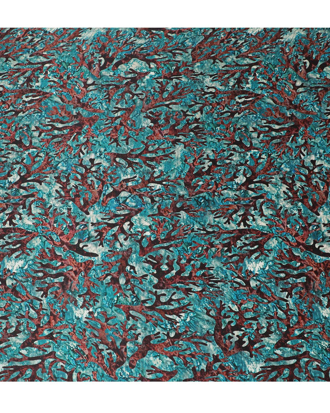 Abstract Coral Reef Silk Satin Fabric - 110cm Wide - D18286