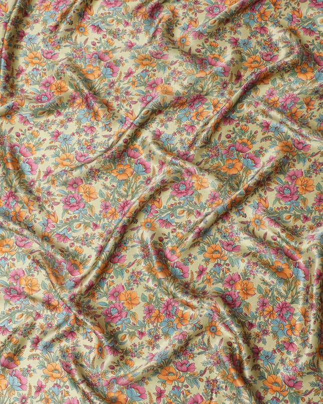 Autumn Harvest Silk Satin Fabric - 110cm Wide -D18288